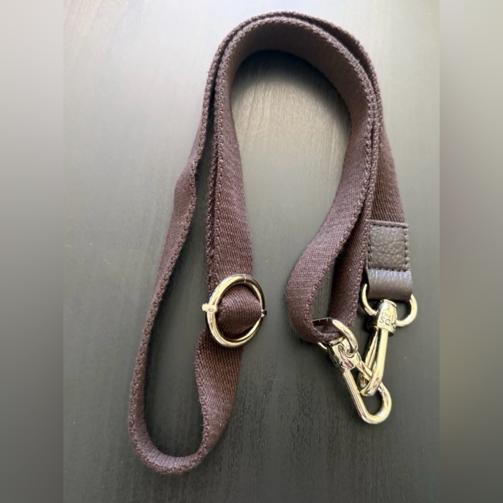 The Sak Brown Fabric Replacement Shoulder Strap Gold tone Hardware